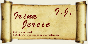 Irina Jerčić vizit kartica